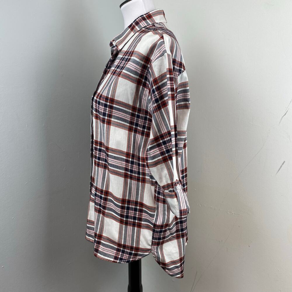 Barbour Plaid Bethwin Button Down Shirt in Cloud Check Size 4 - Picture 6 of 9